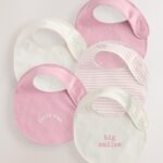 Pink Heart Baby Bibs 5 Pack