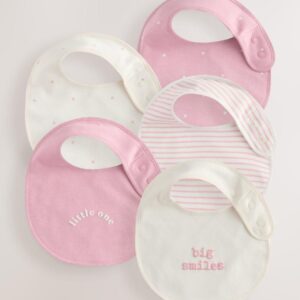 Pink Heart Baby Bibs 5 Pack