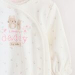 Ecru White Daddy Family Baby Sleepsuit