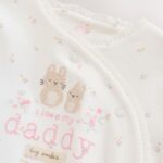 Ecru White Daddy Family Baby Sleepsuit