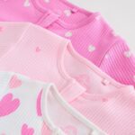 Pink 3 Pack Two Way Zip Baby Sleepsuits