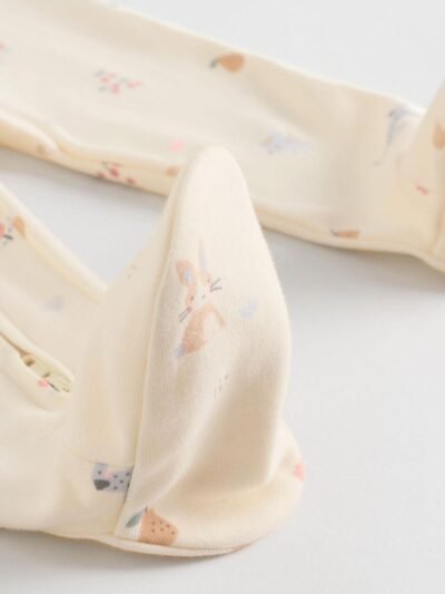 Multi Pastel Character 5 Pack Two Way Zip Baby Sleepsuits