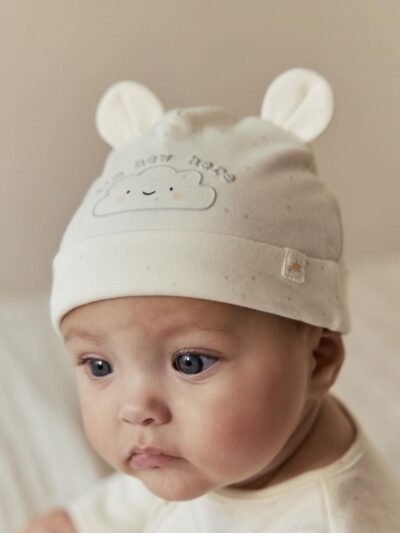 Neutral Im New Here Sleepsuit And Hat Set