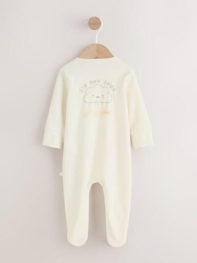 Neutral Im New Here Sleepsuit And Hat Set
