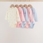 Multi Pastel Character 5 Pack Long Sleeve Baby Bodysuits