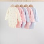Multi Pastel Character 5 Pack Long Sleeve Baby Bodysuits