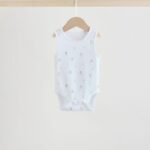 White/Pink 5 Pack Vest Baby Bodysuits