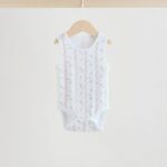 White/Pink 5 Pack Vest Baby Bodysuits