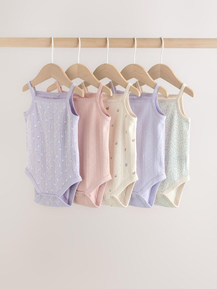Purple Vest Baby Bodysuits 5 Pack
