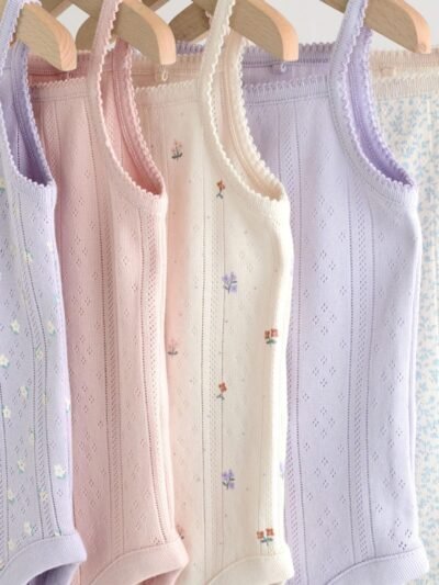 Purple Vest Baby Bodysuits 5 Pack