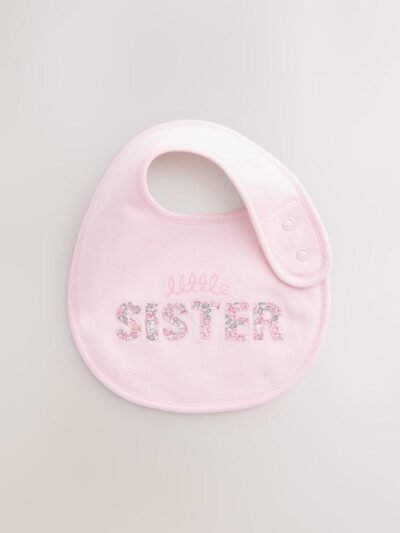 Pink/White Sister Family Baby Bibs 2 Pack