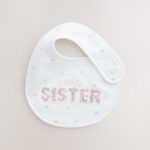 Pink/White Sister Family Baby Bibs 2 Pack