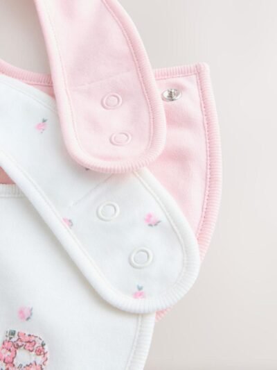 Pink/White Sister Family Baby Bibs 2 Pack