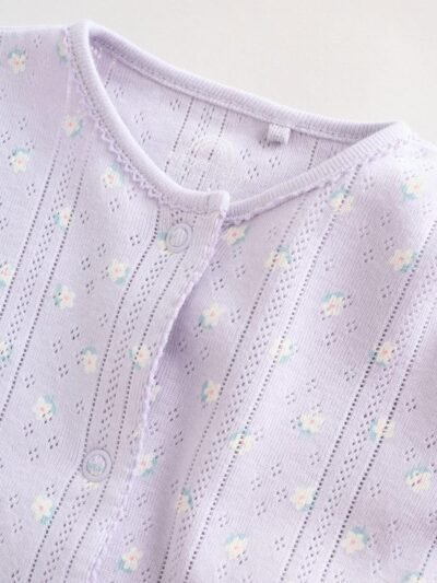 Lilac Purple Baby Sleepsuit 4 Pack