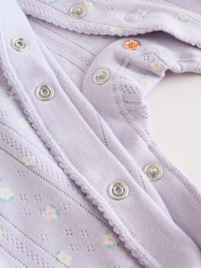 Lilac Purple Baby Sleepsuit 4 Pack