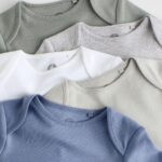 Grey/White Long Sleeve Bodysuits 5 Pack
