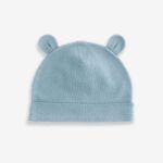 Mid Blue Baby 100% Cotton Beanies 3 Pack