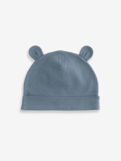 Mid Blue Baby 100% Cotton Beanies 3 Pack