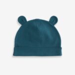 Mid Blue Baby 100% Cotton Beanies 3 Pack