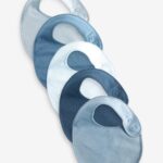 Blue Baby 100% Cotton Bibs 5 Pack