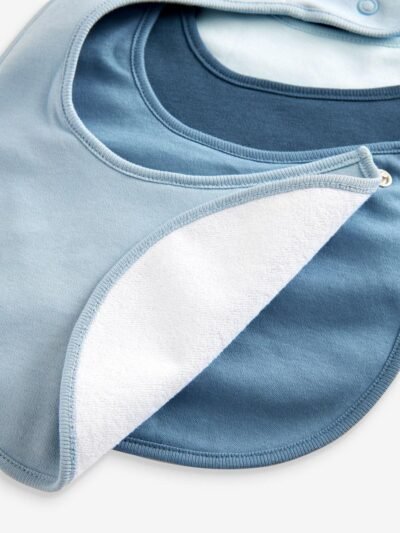 Blue Baby 100% Cotton Bibs 5 Pack