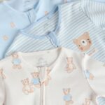 Blue Bear Way Zip Baby Sleepsuits 3 Pack
