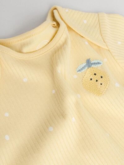 Yellow Lemons 5 Pack Short Sleeve Baby Bodysuits