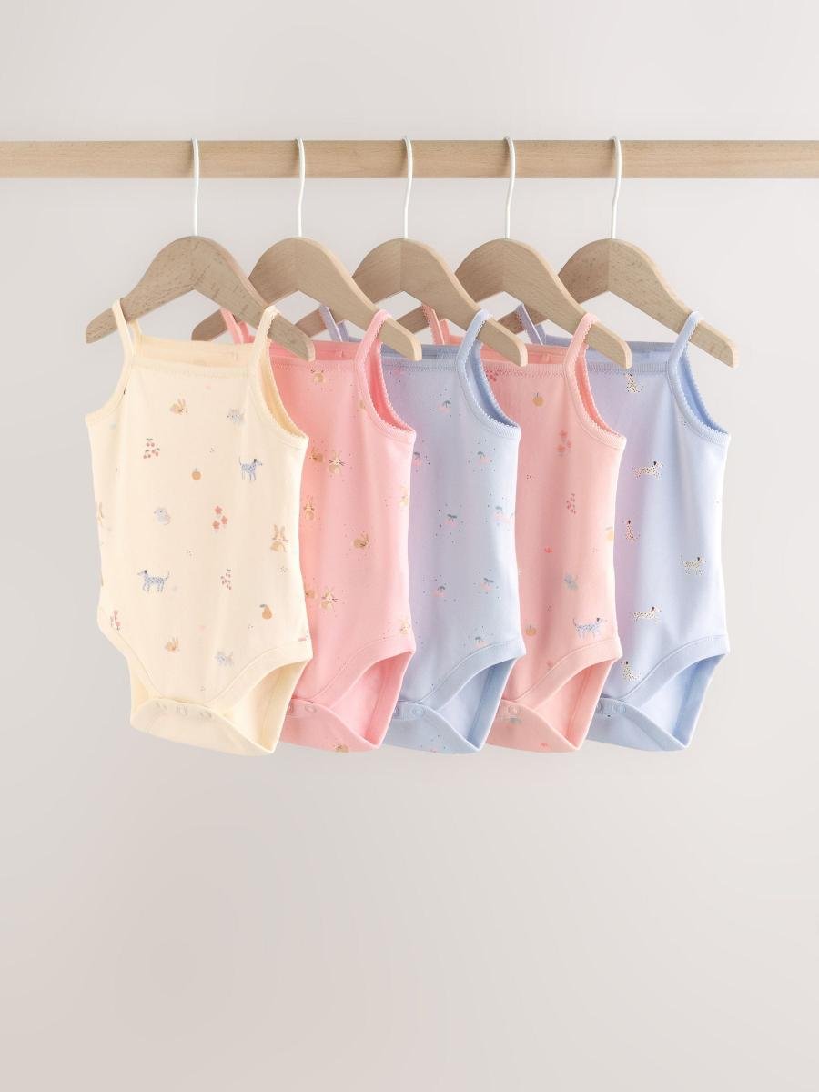 Multi Vest Baby Bodysuits 5 Pack