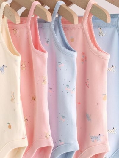 Multi Vest Baby Bodysuits 5 Pack