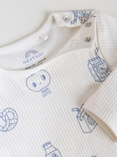 Blue Long Sleeve Long Sleeve Baby Bodysuits 5 Pack