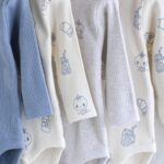 Blue Long Sleeve Long Sleeve Baby Bodysuits 5 Pack