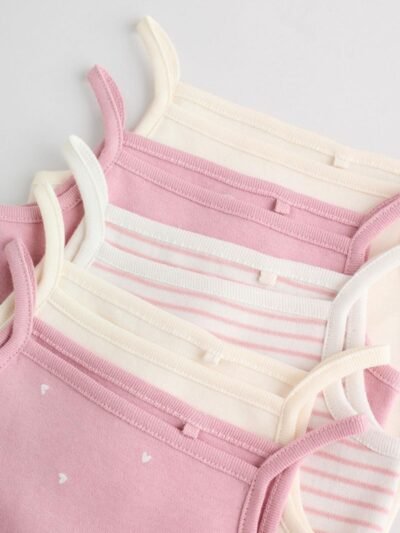 Pink Vest Baby Bodysuits 5 Pack