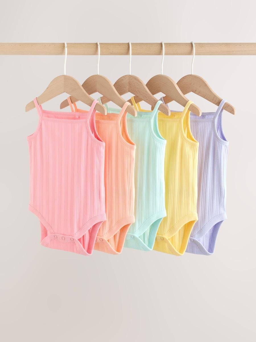 Multi Vest Baby Bodysuits 5 Pack
