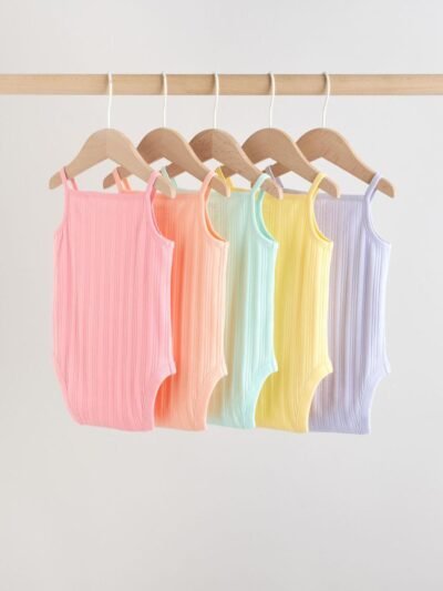 Multi Vest Baby Bodysuits 5 Pack