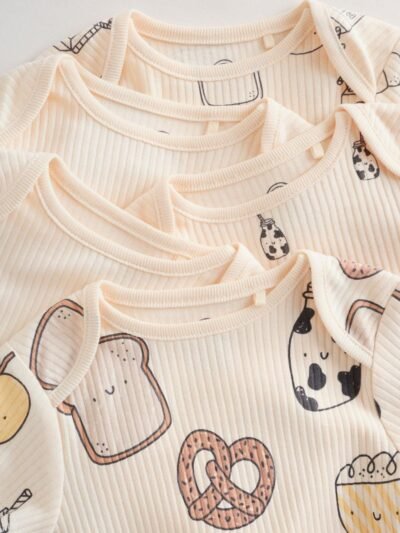 Neutral Short Sleeve Baby Bodysuits 5 Pack