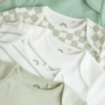 Green Short Sleeve Baby Bodysuits 5 Pack