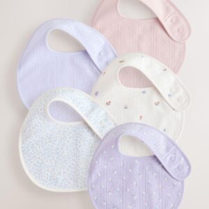 Purple Baby Bibs 5 Pack