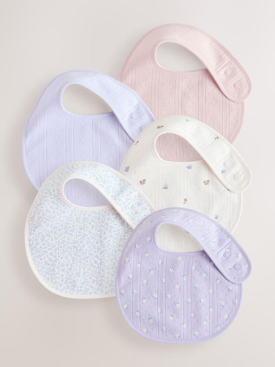 Purple Baby Bibs 5 Pack