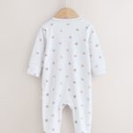 White Born in 2026 Baby Sleepsuit & Hat Set