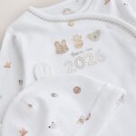 White Born in 2026 Baby Sleepsuit & Hat Set