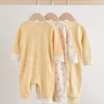 Yellow Baby Sleepsuits 3 Pack