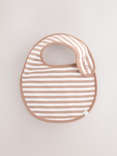 Blue/Ecru Bear Baby Bibs 5 Pack