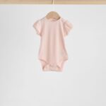 Multi Pastel Short Sleeve Pointelle Baby Bodysuits 5 Pack
