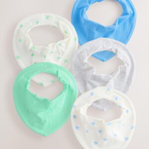 Blue/Green Baby Dribble Bibs 5 Pack
