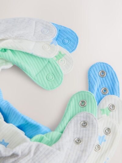 Blue/Green Baby Dribble Bibs 5 Pack