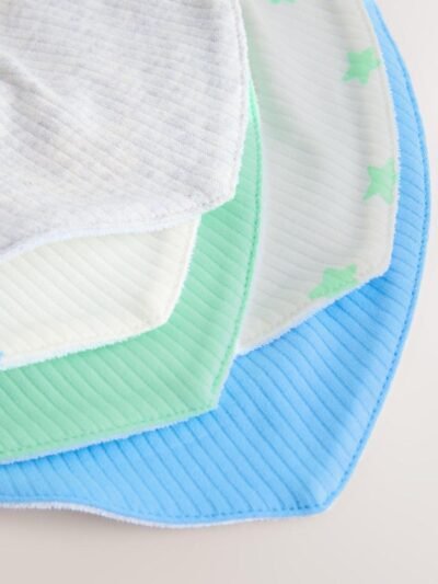 Blue/Green Baby Dribble Bibs 5 Pack