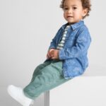 T-Shirt, Joggers and Dinosaur Denim Shirt Set