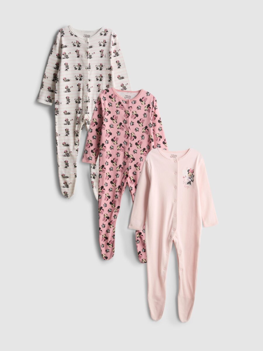 3pk Disney’s Minnie Mouse Popper Sleepsuits