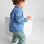 T-Shirt, Joggers and Dinosaur Denim Shirt Set