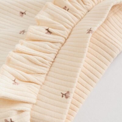 Purple/Yellow/Cream Ditsy Baby Leggings 4 Pack